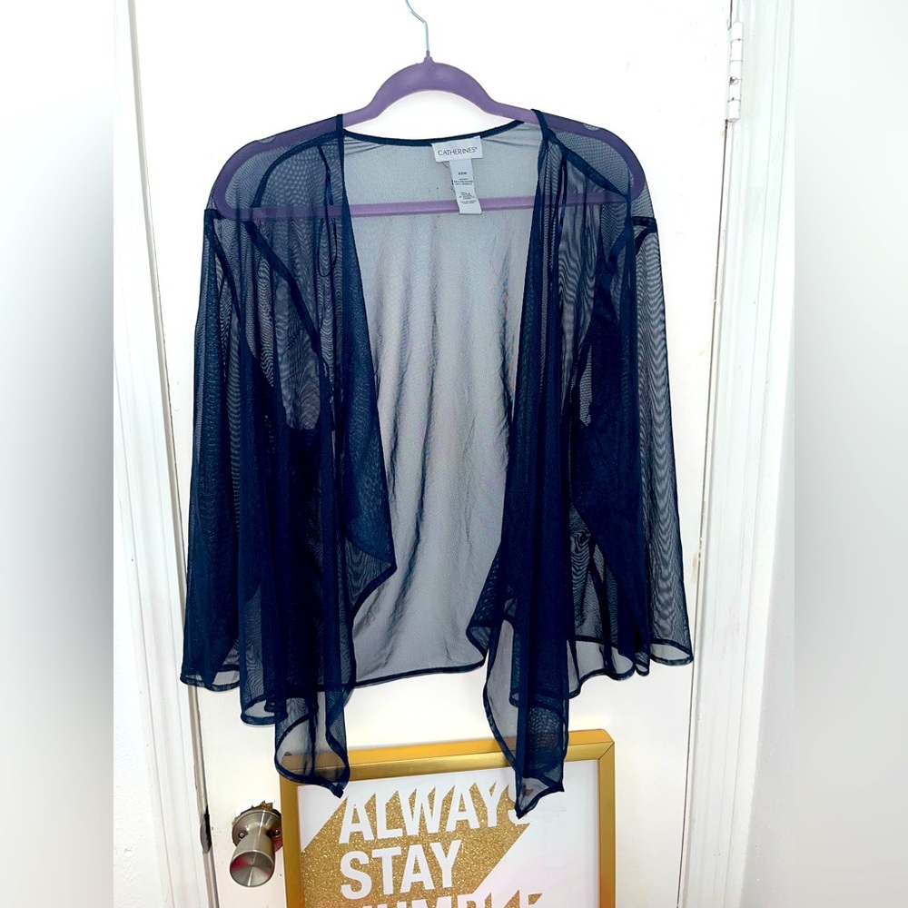 Sheer Navy Blue Cardigan